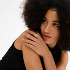 Hadley Recycled White Ring - Silver Plated