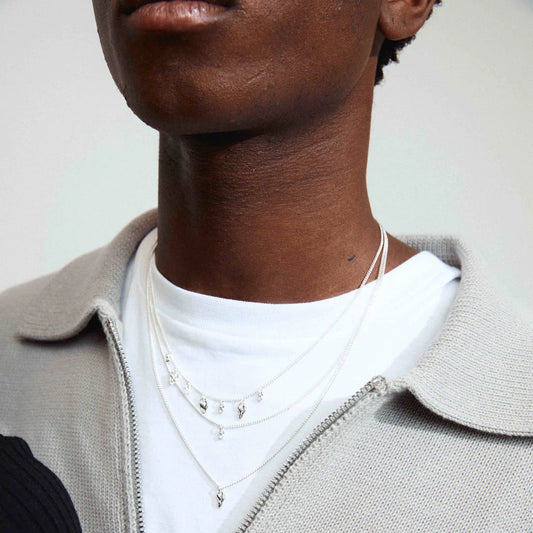 Jules Recycled Necklace - Silver Plated - Crystal