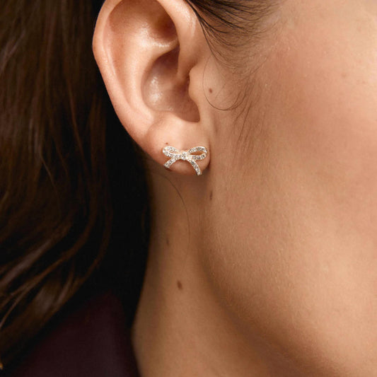 Catharina Recycled Earrings - Silver Plated - Crystal