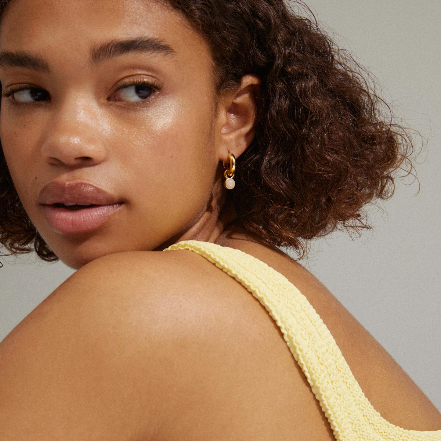Evah Recycled Rosa Hoop Earrings - Gold Plated