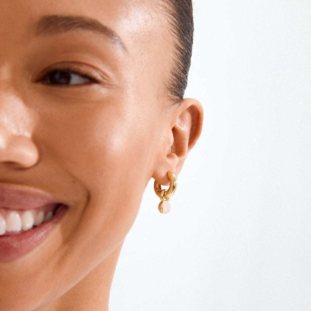 Evah Recycled Rosa Hoop Earrings - Gold Plated