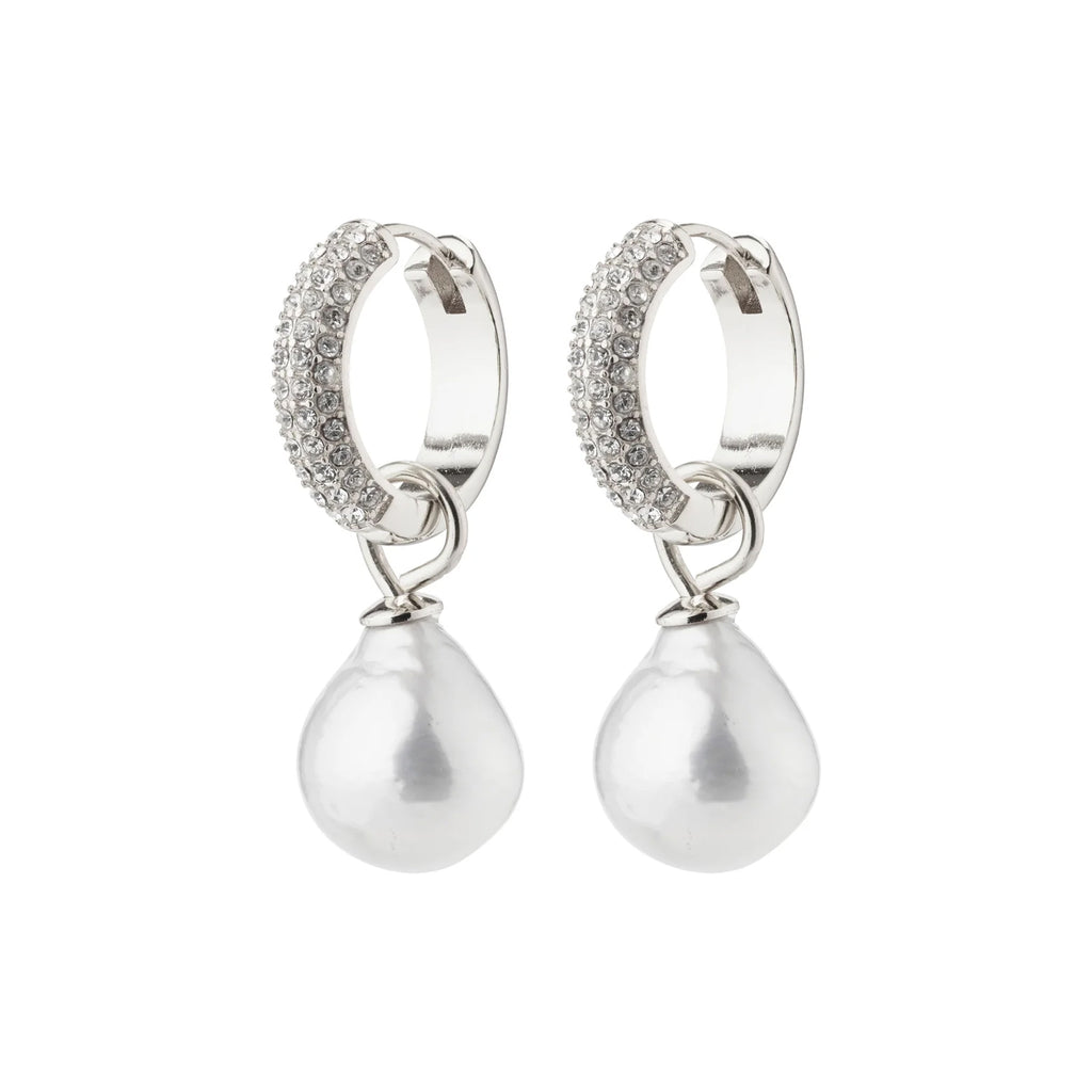 Edele Fresh Water Pearl Earrings - Silver Plated