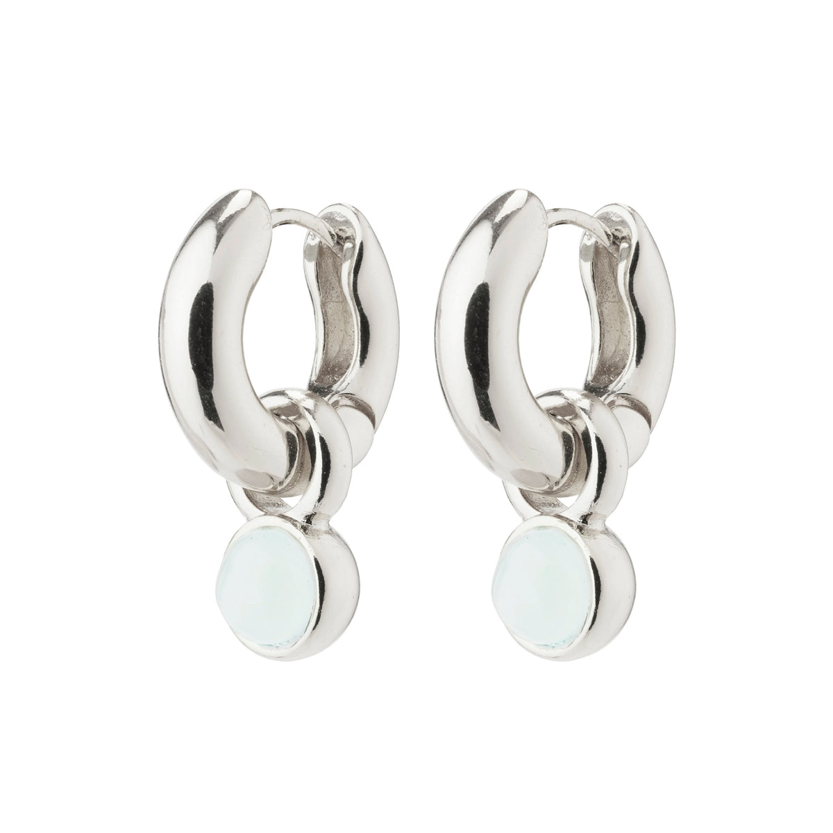 Evah Recycled Blue Hoop Earrings - Silver Plated