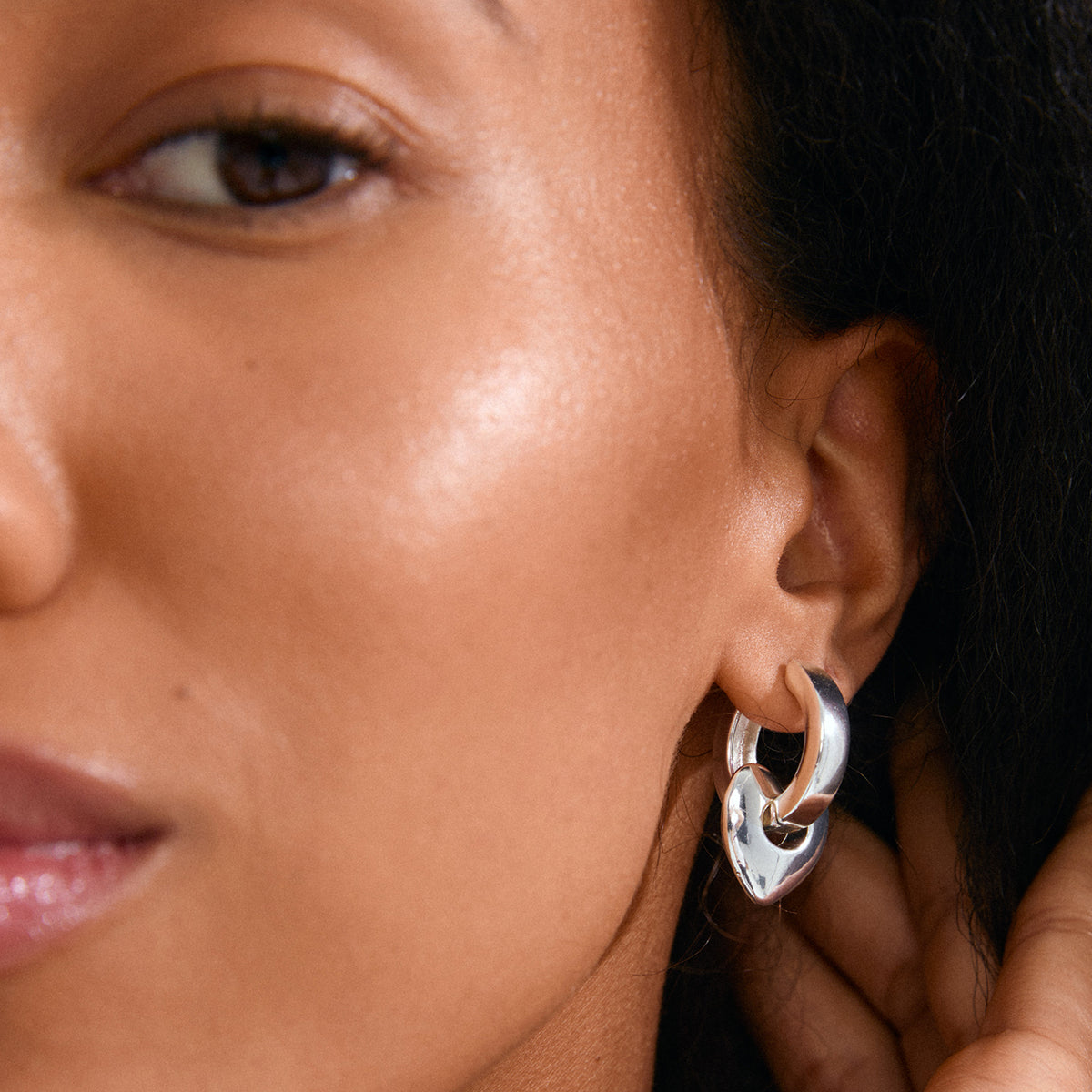 Iokaste Recycled Chunky Hoops - Silver Plated
