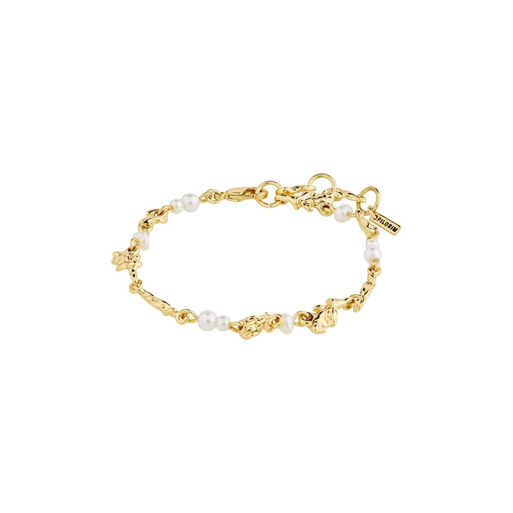 Sloan Recycled Bracelet - Gold Plated - White