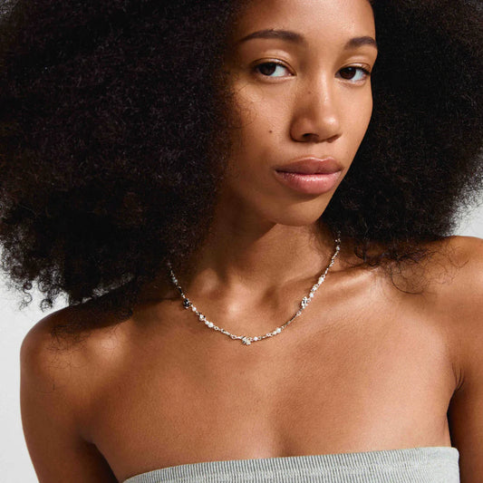 Sloan Pearl Necklace - Silver Plated - White