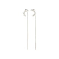 Kora Recycled Moon Chain Earrings - Silver Plated - Crystal