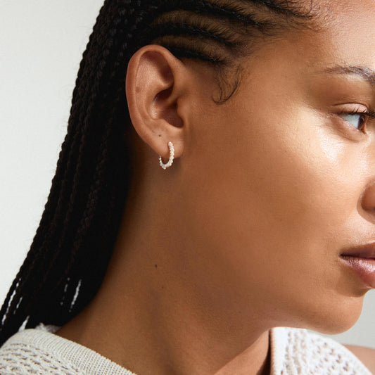 Kalia Recycled Earrings - Silver Plated - White