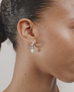 Evah Recycled Blue Hoop Earrings - Silver Plated