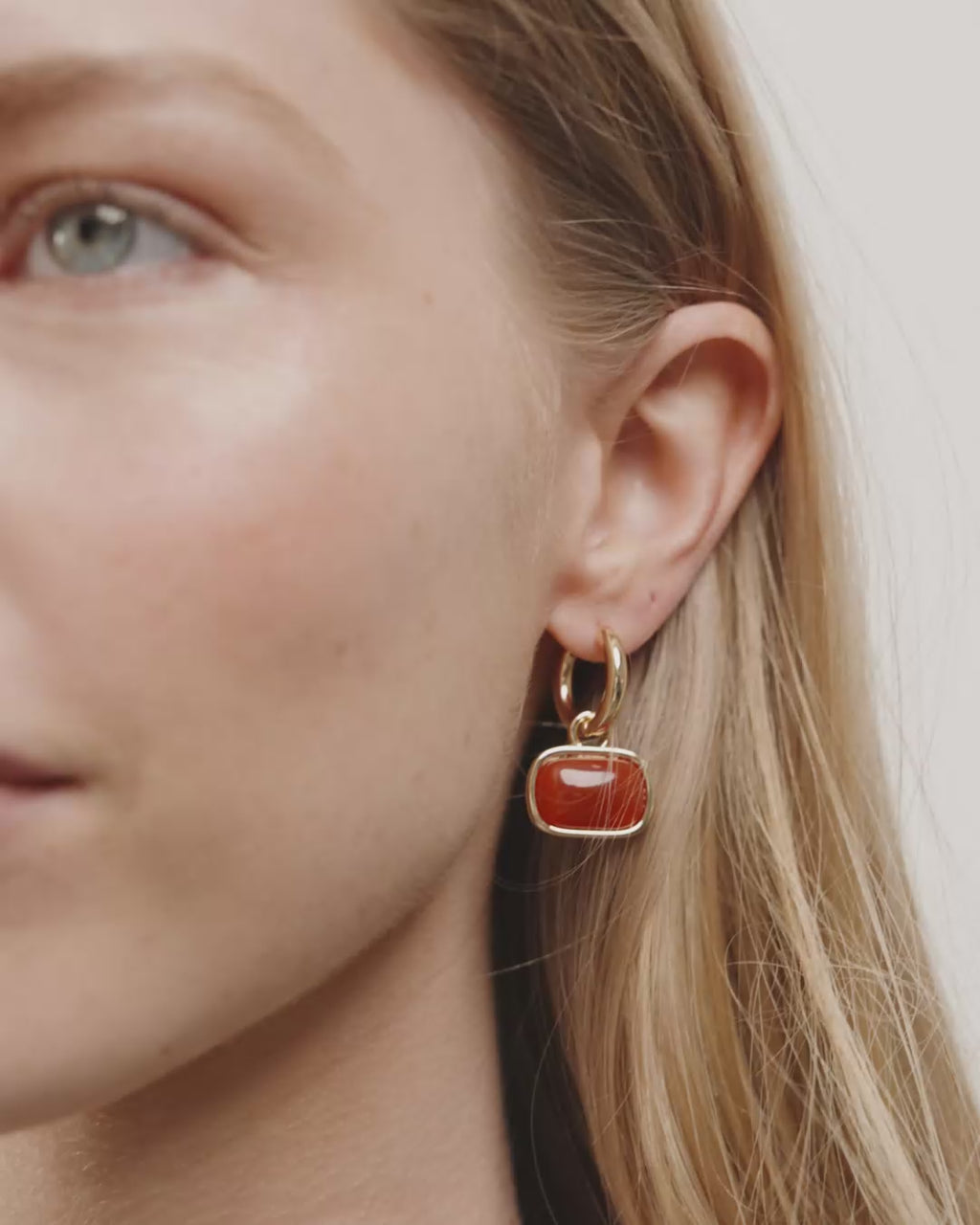 Now Earrings - Gold Plated/Red
