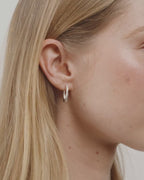 Now Hoop Earrings - Silver Plated