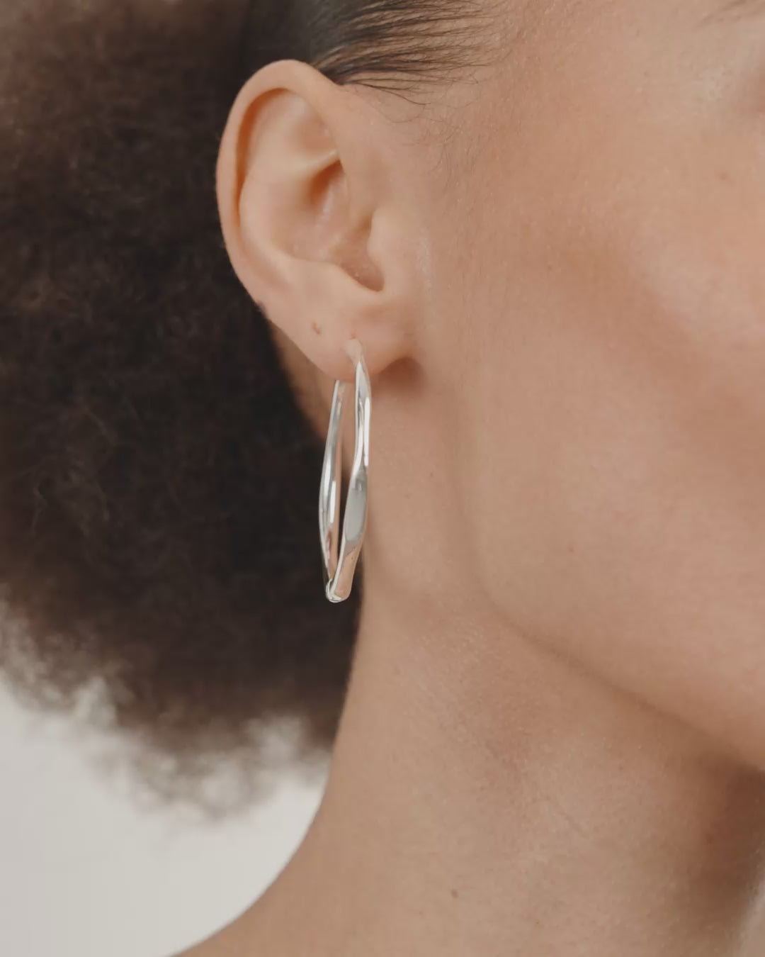 Presence Hoop Earrings - Silver Plated