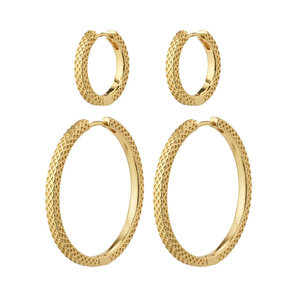 Pulse Recycled Earrings 2-In-1 Set - Gold Plated