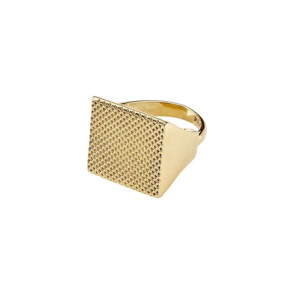 Pulse Recycled Signet Ring - Gold Plated