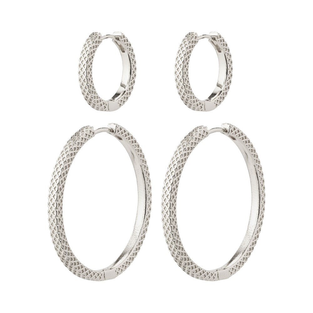 Pulse Recycled Earrings 2-In-1 Set - Silver Plated
