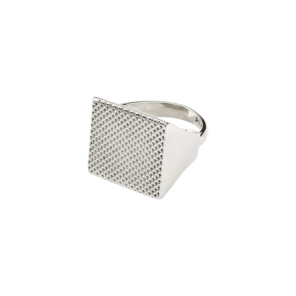 Pulse Recycled Signet Ring - Silver Plated