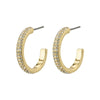 Heat Recycled Crystal Hoop Earrings - Gold Plated