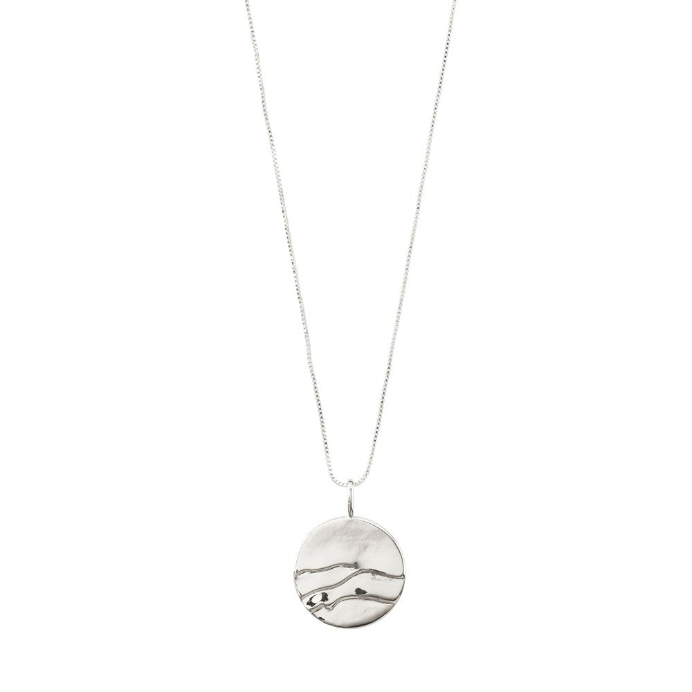 Heat Recycled Coin Necklace - Silver Plated