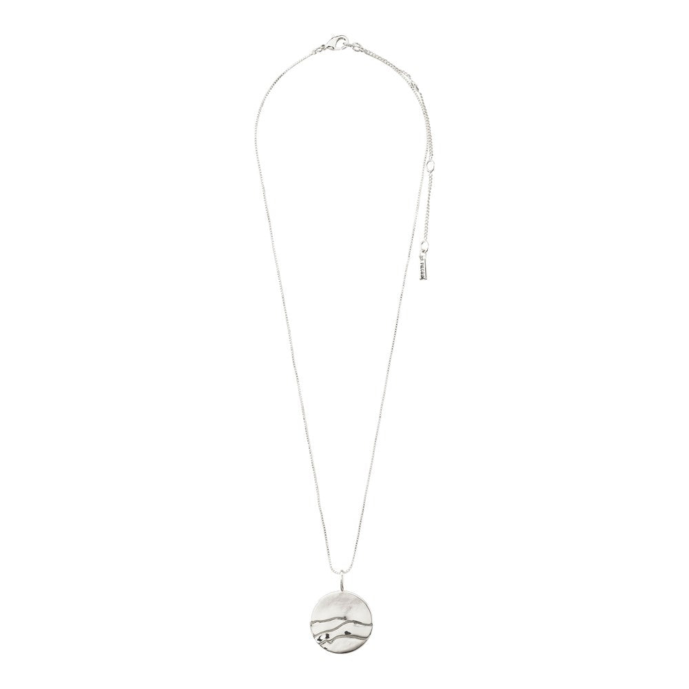 Heat Recycled Coin Necklace - Silver Plated