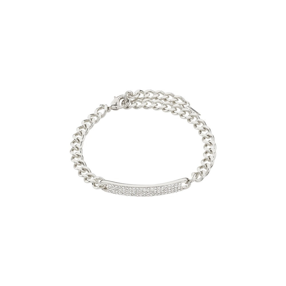 Heat Recycled Crystal Chain Bracelet - Silver Plated