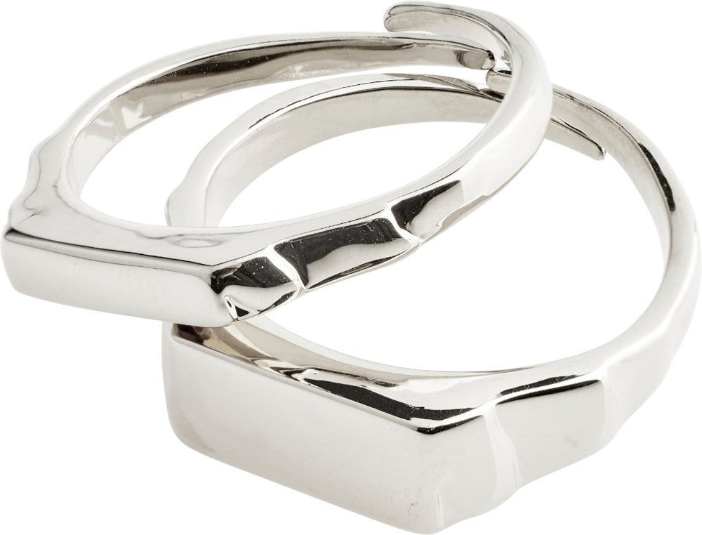 Blink Recycled Ring 2-In-1 Set - Silver Plated