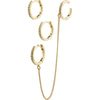 Blossom Recycled Hoops and Cuff 2-In-1 Set - Gold Plated