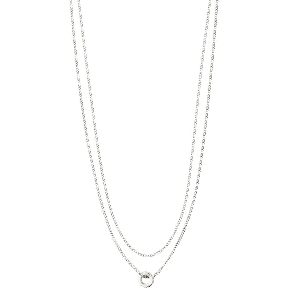 Blossom Recycled Crystal Pendant Necklace - Silver Plated