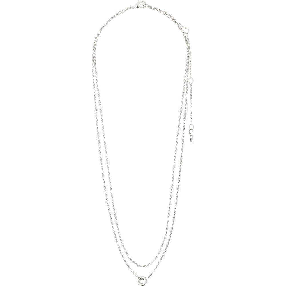 Blossom Recycled Crystal Pendant Necklace - Silver Plated