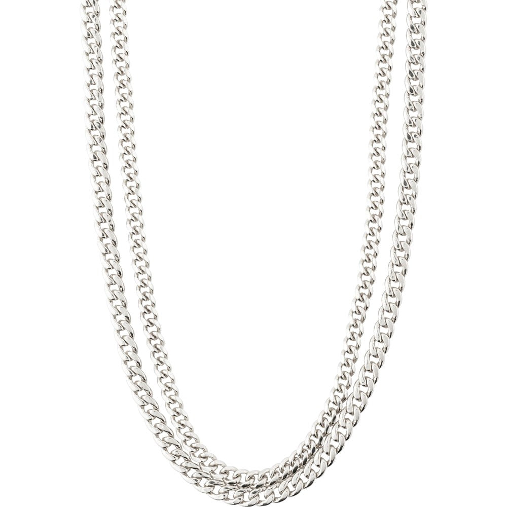 Blossom Recycled Curb Chain Necklace 2-In-1 - Silver Plated