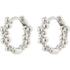 Solidarity Recycled Small Bubbles Hoop Earrings Silver-Plate