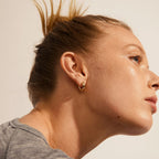 Aica Recycled Chunky Huggie Hoop Earrings - Gold Plated