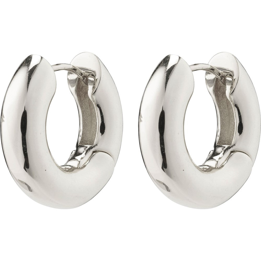 Aica Recycled Chunky Hoop Earrings - Silver Plated