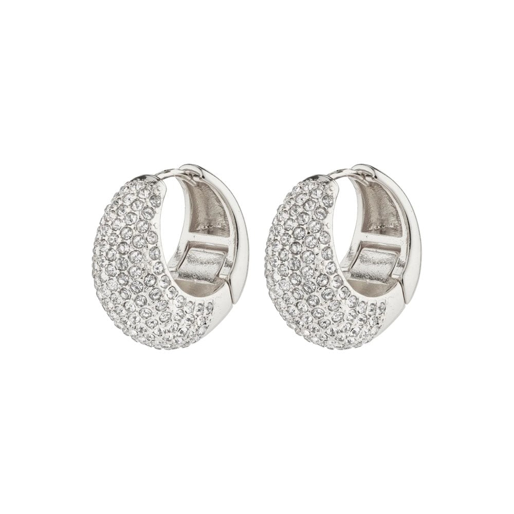 Naomi Recycled Crystal Hoops - Silver Plated