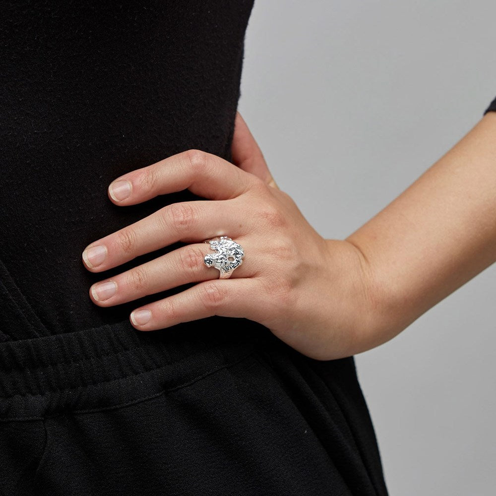 Feelings of L.A. Ring - Silver Plated - Crystal