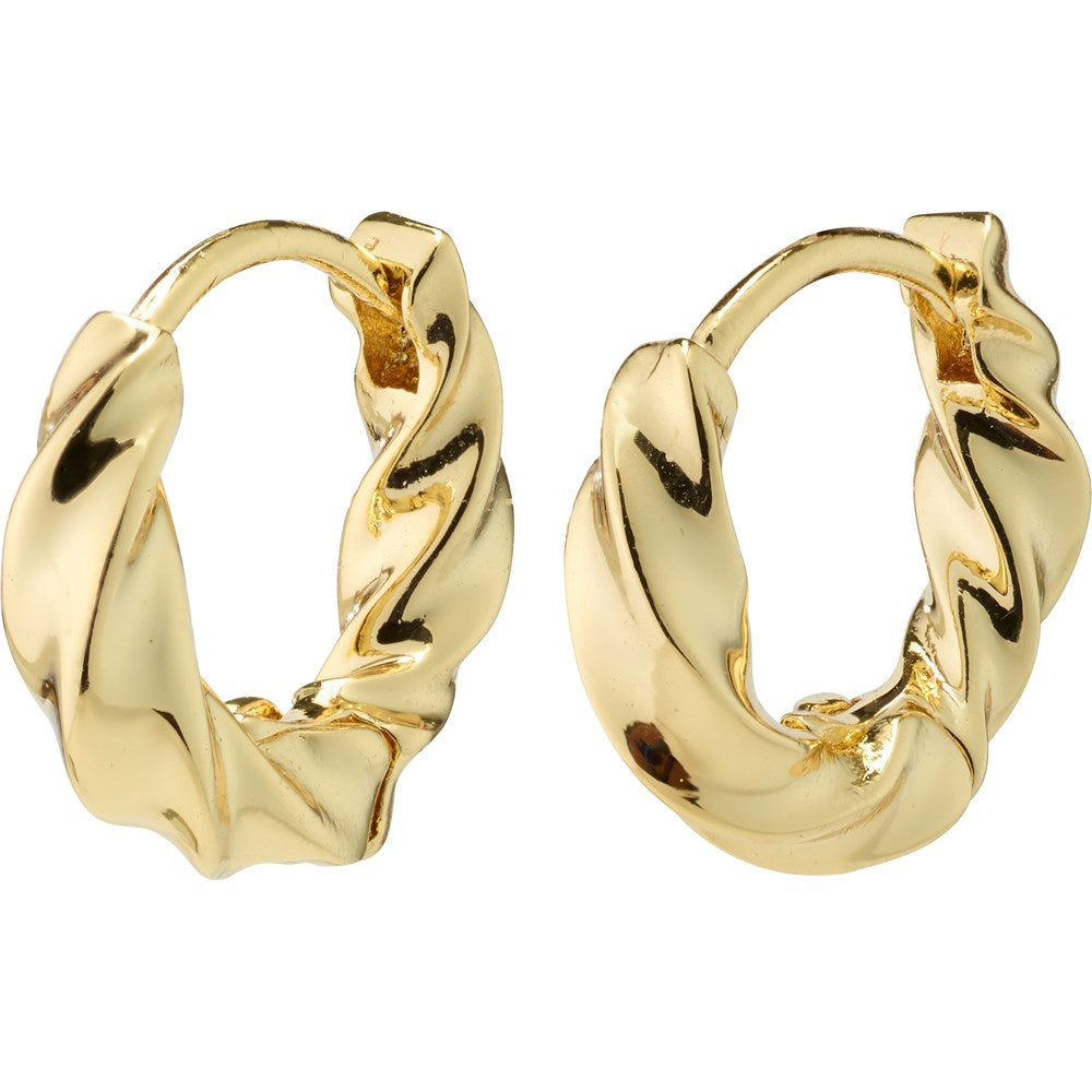 Gold swirl sales hoop earrings