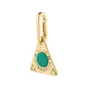 Charm Recycled Triangle Pendant Green - Gold Plated