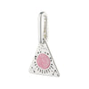 Charm Recycled Triangle Pendant Pink - Silver Plated