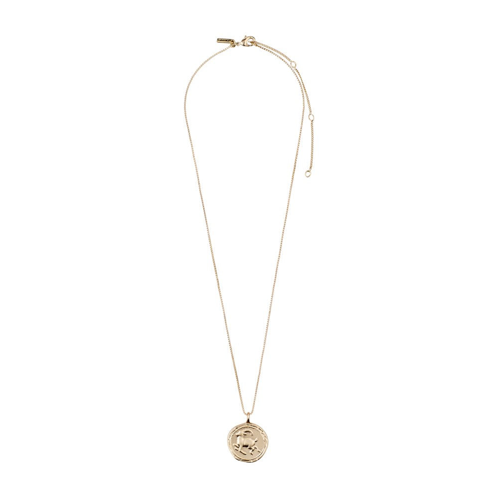 Capricorn Zodiac Sign Necklace - Gold Plated - Crystal