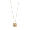 Capricorn Zodiac Sign Necklace - Gold Plated - Crystal