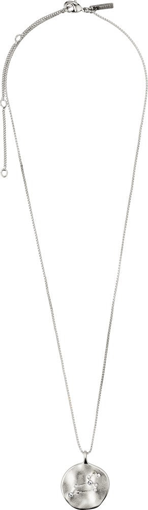Leo Zodiac Sign Necklace - Silver Plated - Crystal