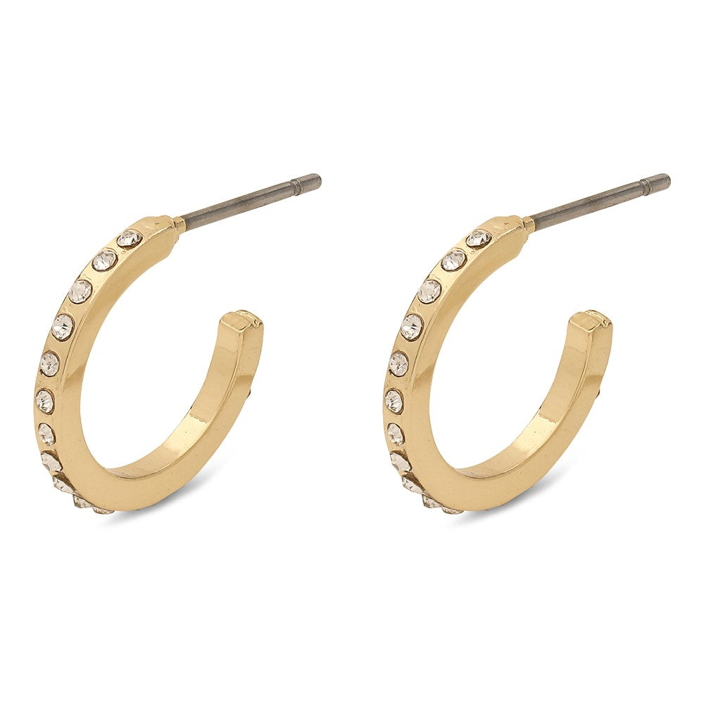 Roberta Pi Earrings - Gold Plated Crystal - 12mm