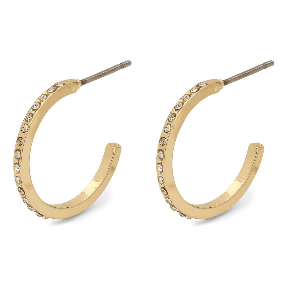 Roberta Pi Earrings - Gold Plated Crystal - 17mm