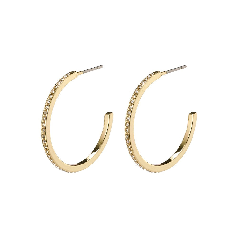 Roberta Pi Earrings - Gold Plated Crystal - 25mm