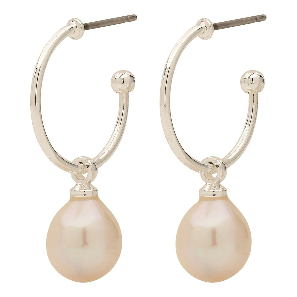 Eila Pi Earrings - Silver Plated - White