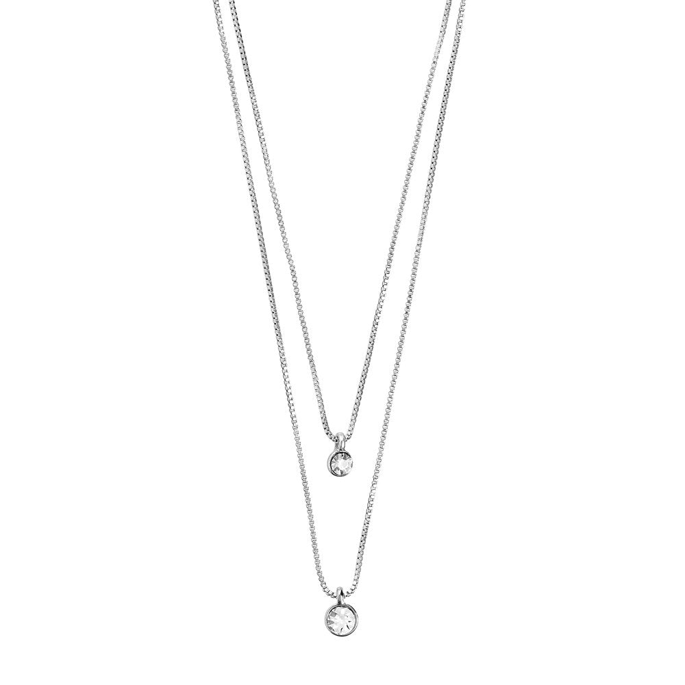 Lucia Pi Necklace - Silver Plated - Double
