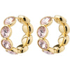 Callie Recycled Crystal Hoops  - Gold Plated - Rose