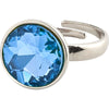 Callie Recycled Crystal Ring  - Silver Plated - Blue