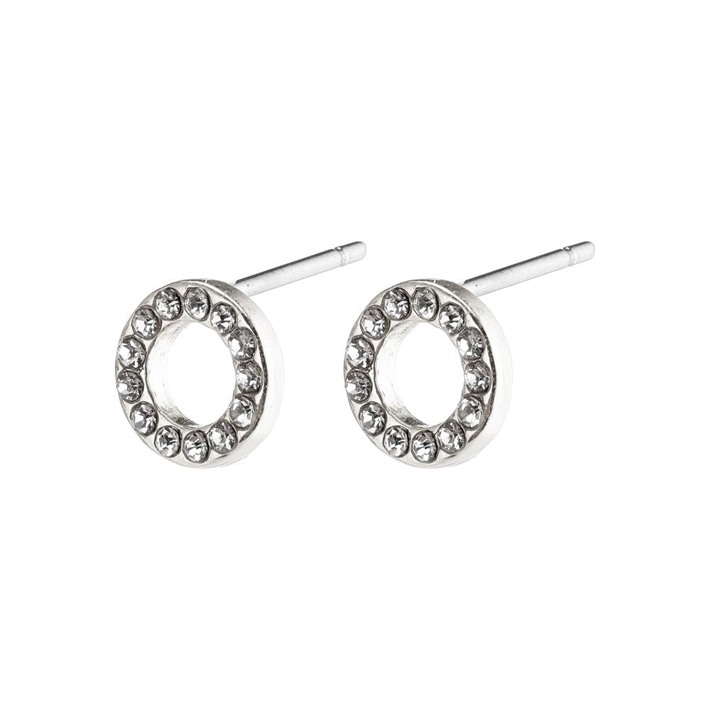 Tessa Earrings - Silver Plated - Crystal