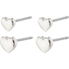 Afroditte Recycled Heart Earrings 2-In-1 Set - Silver Plated