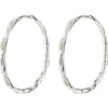 Eddy Recycled Organic Shaped Maxi Hoops - Silver Plated
